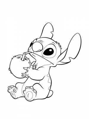 Картинка Лило и Стич  раскраску для детей