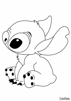 Раскраска Расслабляющийся Стич