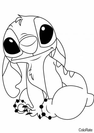 Раскраска Веселый Стич