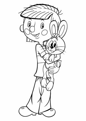 Раскраска «Дядя Фёдор и заяц»