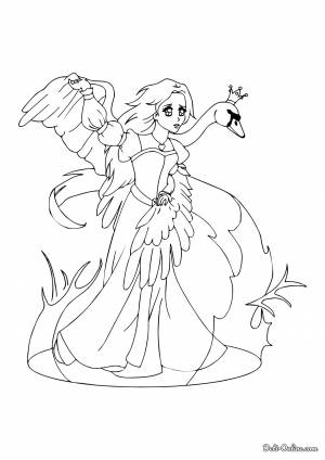 Раскраска Принцесса Лебедь