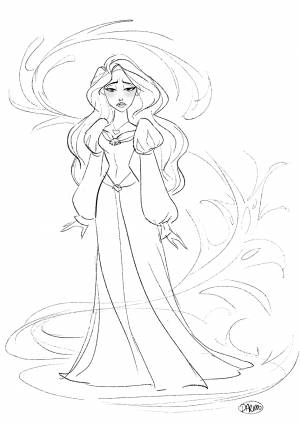 Принцесса лебедь для срисовки