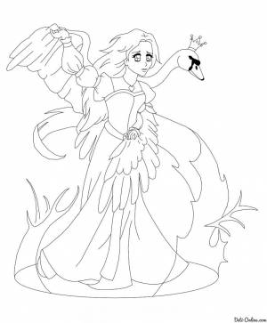 Раскраска Принцесса Лебедь