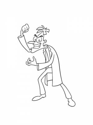 Картинка Финес и Ферб раскраска в формате  для детей