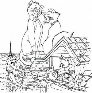 Раскраска Коты Аристократы