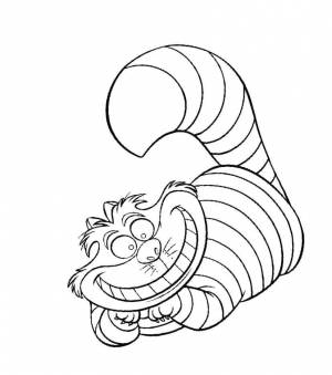 Раскраски чеширский, Раскраска Чеширский кот Сказки