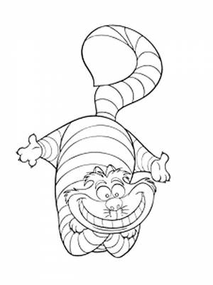 Раскраски Чеширский кот   в формате