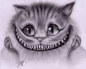 Чеширский кот срисовка легко
