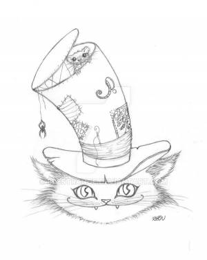 Раскраски чеширский кот из алисы в стране чудес