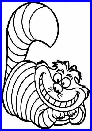 Раскраски чеширский кот из алисы в стране чудес