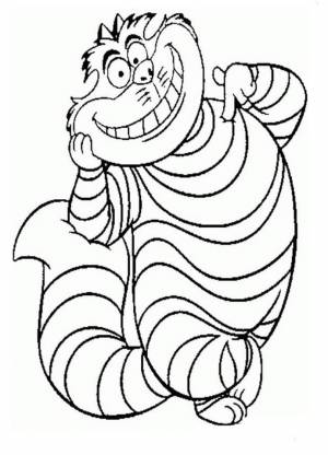 Раскраска Чеширский Кот 2