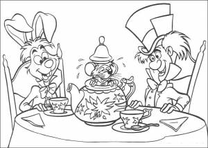 Раскраска Чеширский Кот и Алиса