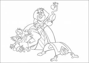 Раскраска Алиса и Черная Королева