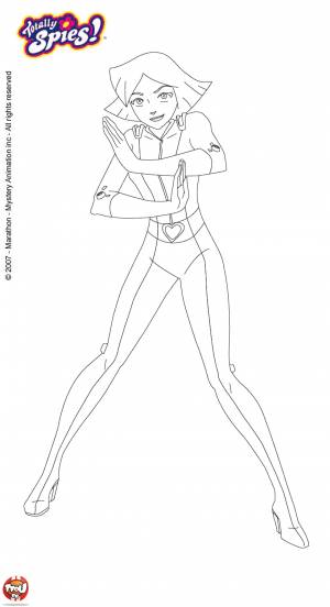 Раскраски Тотали Спайс, Кловер в наряде шпионки