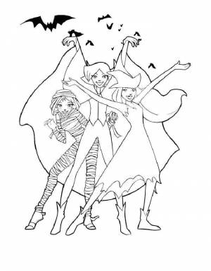 Раскраски Раскраска Шпионки на хэллоуин тотали спайс