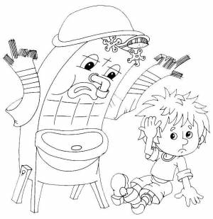 Раскраски мойдодыр, Раскраска Умывальник мойдодыр Персонажи из сказок