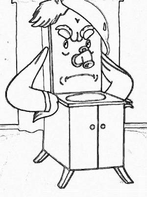 Раскраска Мойдодыр   в формате