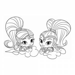 Раскраска Джинны Шиммер и Шайн