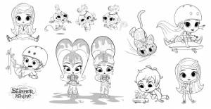 Раскраска Раскраска Шиммер и Шайн