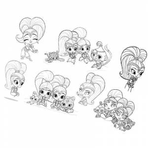 Раскраска мультик Шиммер и Шайн