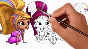 Shimmer and Shine Drawing amp; Painting with Leah Coloring pages cute to draw