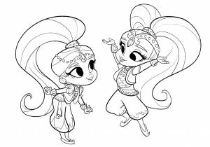 Раскраска Шиммер и Шайн