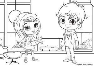 Раскраска Лея и Зак