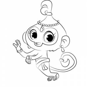 Раскраска мортышка Шиммер и Шайн