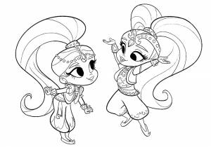 Раскраска Шиммер и Шайн