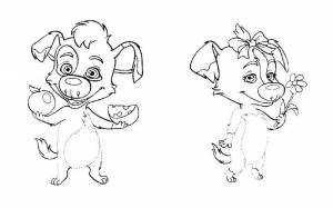 Раскраски Раскраска Дина и бублик раскраски белка и стрелка