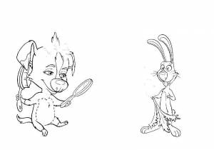 Раскраски Белка, Раскраска Дина расчесывает волосы раскраски белка и стрелка