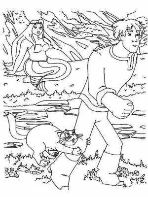 Раскраски Иван царевич и серый волк   в формате