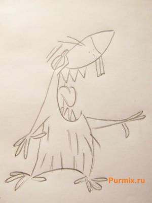 Как нарисовать Деггета Дуфуса из Крутых бобров карандашом