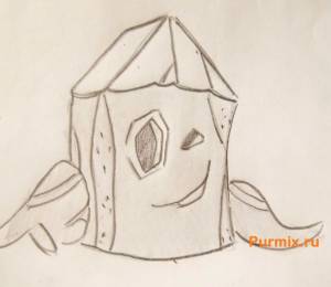 Как нарисовать Пенёк из мультсериала Крутые бобры карандашом