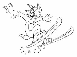 Том и джерри раскраска новогодняя