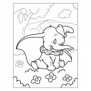 Раскраска Слонёнок Дамбо