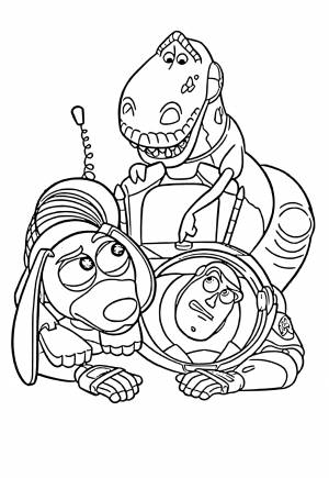 Раскраска История Игрушек Динозавр