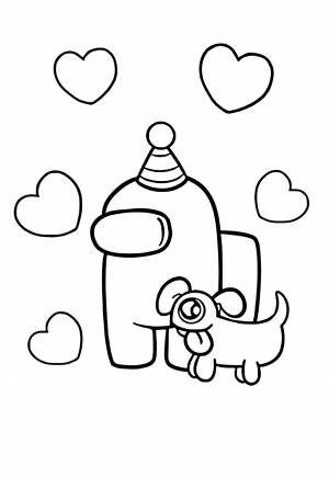 Раскраска Амонг Ас Собака