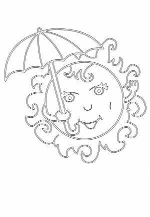 Раскраска Лето Зонтик