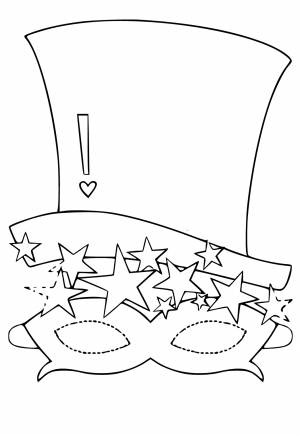 Раскраска Новый Год Маска