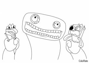 Раскраска Джамбо Джош побеждает монстров других игр