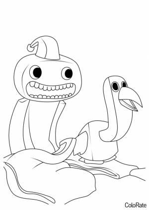 Раскраска Джамбо Джош и птичка Опила