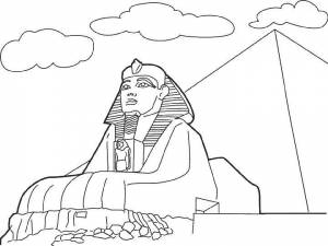 Раскраски Раскраска Пирамида хафры и великий сфинкс на плато гизы Египет, Сайт раскрасок