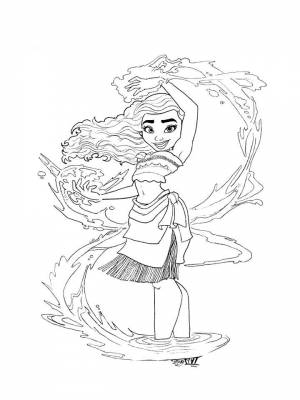 Раскраска Моана   в формате