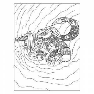 Раскраска Моана и Мауи