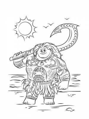 Раскраска Моана  картинку онлайн