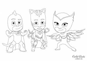 Раскраска Герои в масках