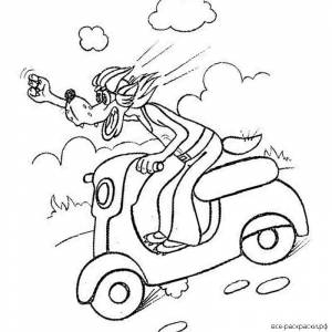 Раскраски волк на мотоцикле