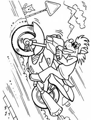 Раскраски волк на мотоцикле