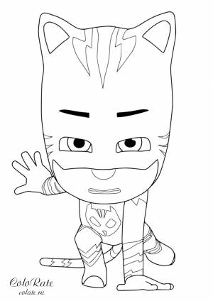 Раскраска Кэтбой перед битвой